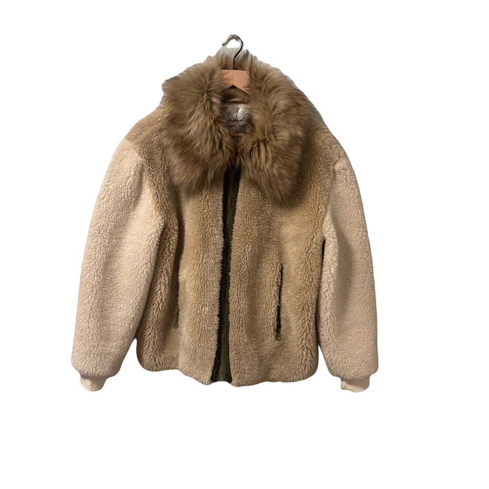 Sundance sherpa Jacket with Faux Fur Trim NWT size small